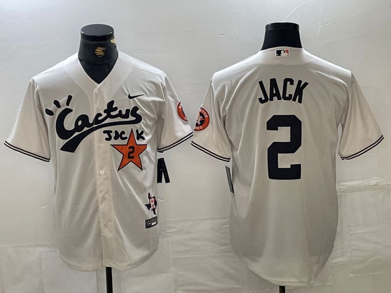 Men Houston Astros #2 Jack Cream Jointly 2024 Nike MLB Jersey style 1->philadelphia phillies->MLB Jersey